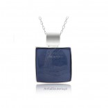 Silver pendant with navy blue utyyt - small