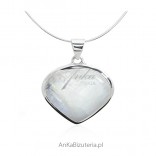 HEART silver pendant with moonstone