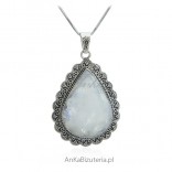 Stylish silver jewelry - Silver pendant with moonstone