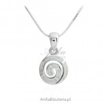 Silver pendant with white opal Little Snail