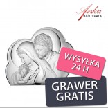 Picture of Holy Family - silver picture in a cloud