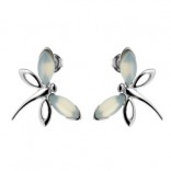 Silver earrings with aqua agate Butterfly