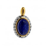 Silver pendant with LAPIS LAZULI - gold-plated and oxidized - pretty