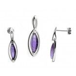 Silver jewelry complete with amethyst