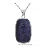 Czaroit - Silver pendant with purple natural stone