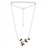 Unique silver jewelry with amber - Silver necklace with GREEN amber