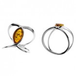 Silver ring with amber - JEWELERY with "claw"