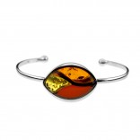 Silver jewelry with amber. Elegant silver bracelet
