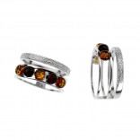 Silver ring with amber satin EVA - call 16
