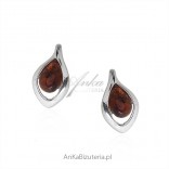 Silver earrings with amber - subtle jewelry