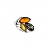 Silver ring with LISTEK amber