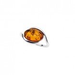 Silver ring with beautiful natural amber