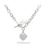 Original silver necklace with a heart - Italian design