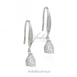 Silver earrings with zircon - beautiful earrings