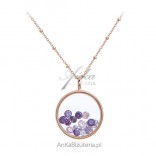 Beautiful silver necklace with gold plated with Swarovski crystals