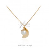 Gold-plated silver necklace with a pearl