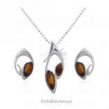 Silver jewelry set with amber - Elegant and extremely subtle