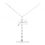 Silver necklace with cubic zirconia wedding jewelry
