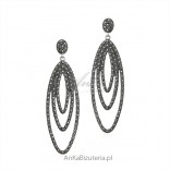Silver earrings with marcasites - beautiful long earrings