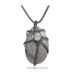 Biżuteria srebrna z markazytami i kamieniem ksieżycowym