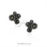 Silver earrings with marcasite. Subtle silver earrings with earrings