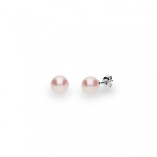 Kolczyki srebrne CLASSIC Pearl w kolorze Rose
