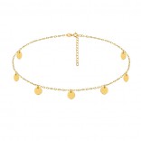 Gold-plated choker - short necklace with small rings
