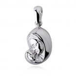 Silver medallion Madonna with baby