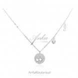 Silver necklace with the sign of infinity and tiny cubic zirconia