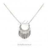 Silver necklace with tassels