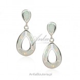 Silver earrings with white opal