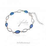 Silver bracelet with blue opal