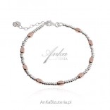 Silver bracelet gilded with pink gold