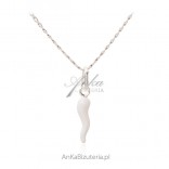 GOOD LUCK silver necklace - white