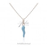 GOOD LUCK silver necklace - blue