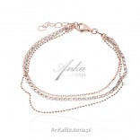 Beautiful bracelet gilded with pink gold with Swarovski crystals