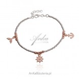 Silver bracelet gilded with pink gold