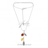 Silver necklace with LISTEK amber