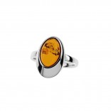 Silver jewelry - Silver ring with amber