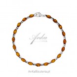 Silver bracelet with amber - beautiful, subtle jewelry with amber