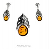 Silver jewelry complete with LISTEK amber