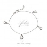 Silver heart bracelet with cubic zirconia