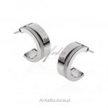 Silver rhodium and satin earrings