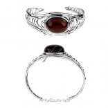 Silver bracelet with CHERRY amber