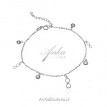 Silver bracelet with infinity and cubic zirconia