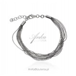 Silver bracelet rhodium plated with chains - Italian jewelry