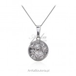 Silver medallion Saint. RITA - rhodium - ITALY