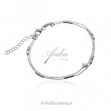 Silver double bracelet with chopsticks and star