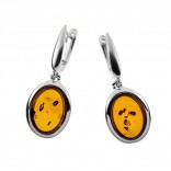 Silver earrings with natural amber