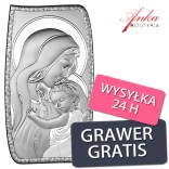Picture of a silver Madonna with a child of 13.5 cm * 24 cm